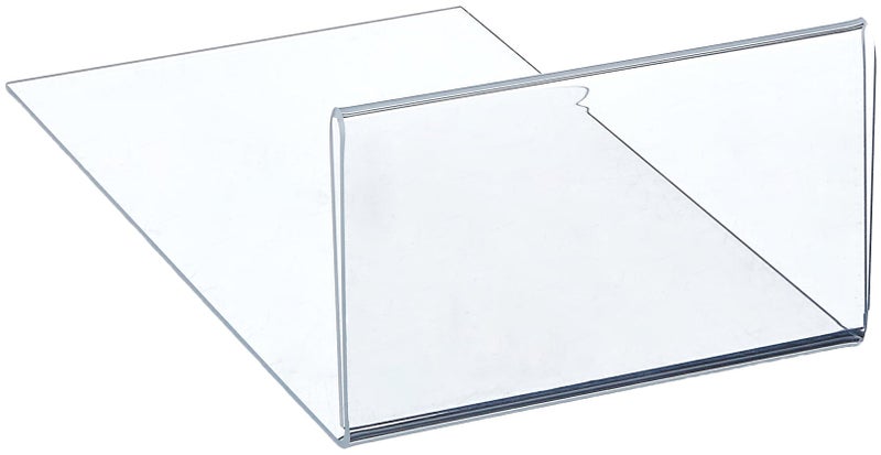 Displays2go Moveable Shelf Label Holder, 5" x 3", Set of 10, Clear Acrylic (SHELF3X5)